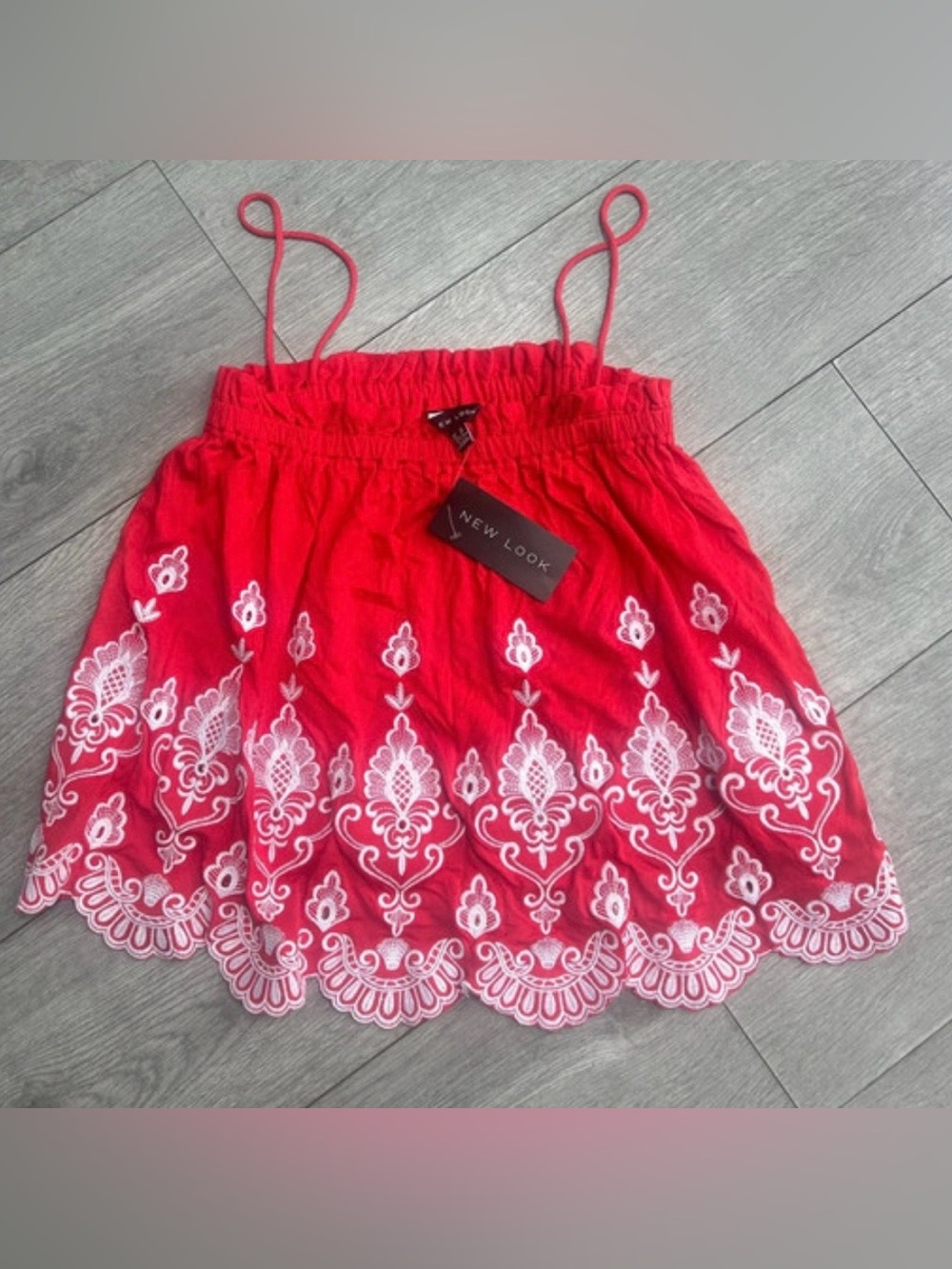 NWT new look red embroidered top